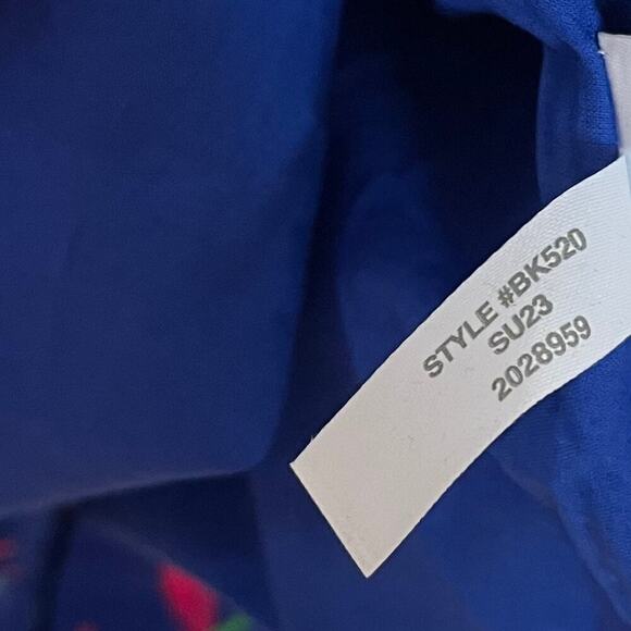 J. Crew Square Neck Floral Tropical Midi Dress Size 14 Blue Dark Peo Event NEW - Picture 8 of 8